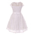 Big Girls Lace Glitter Stone Belt Special Occasion Skater Dress 8-14 - SophiasStyle.com